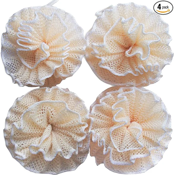 Long-Lasting Super Exfoliating Home Spa Weave Loofah Shower Sponge Pouf Mesh Brush Sophisticated