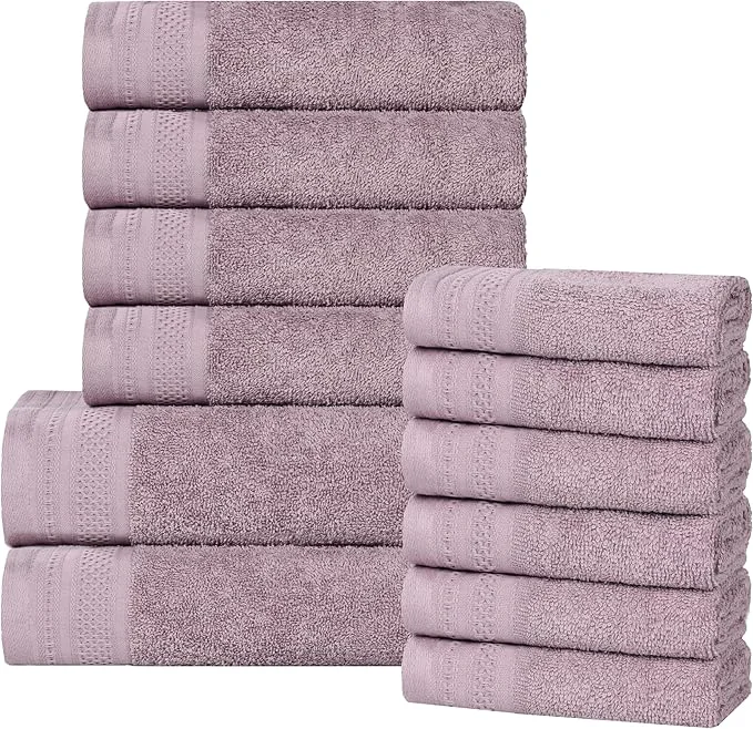 Versatile Superior Honeycomb Cotton 500 GSM 12 Piece Bath Towel Set 6 Washcloths Original