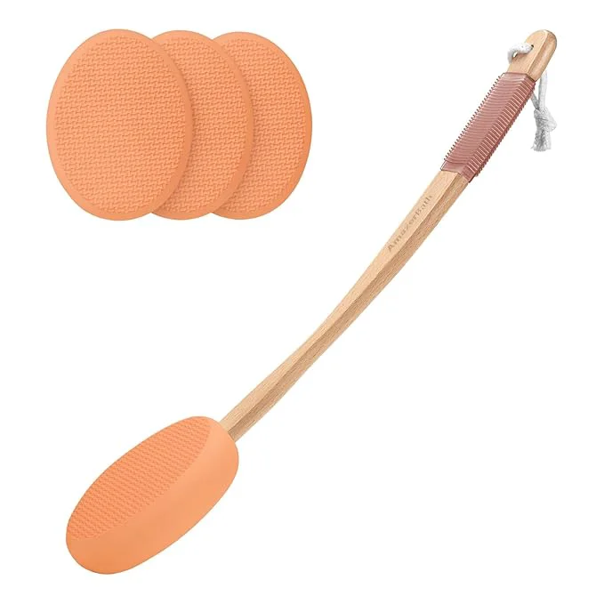 Exclusive AmazerBath Lotion Applicator for Back 4 Replaceable Pads Smooth