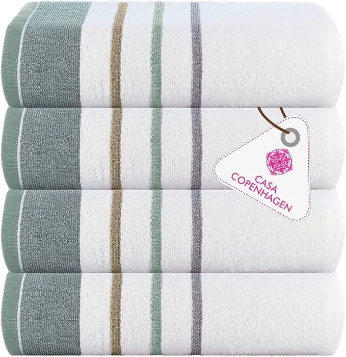 Expertly Made CASA COPENHAGEN White Bay 4Pcs Egyptian Cotton Designer Hand Towels Gift Versatile