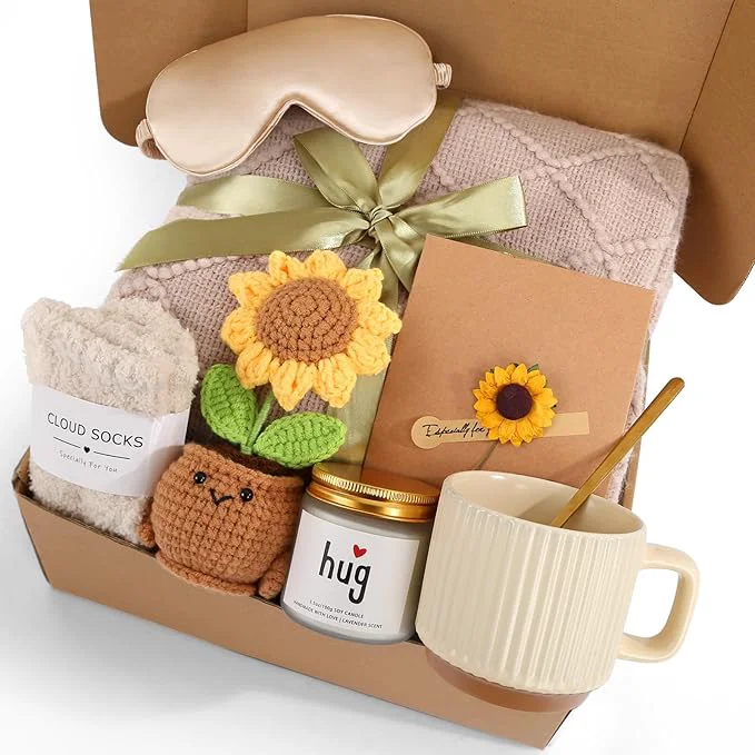 Natural Women’s Birthday Self-Care Gift Basket Sunflower-Themed Sunshine Gift Sunshine Detailed