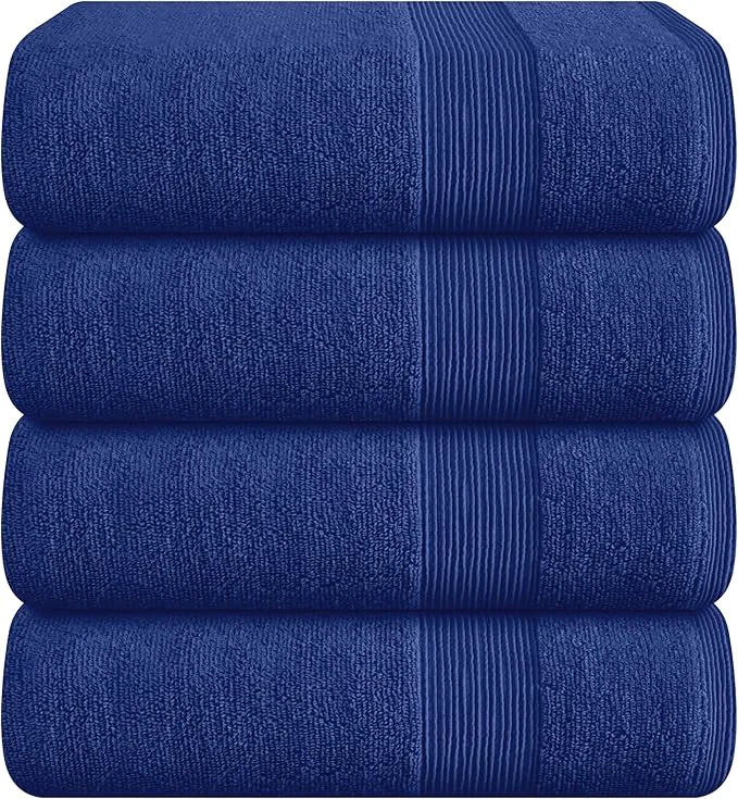 Certified Belizzi Home 4 Pack Bath Towel Set 27×54 Ring Spun Cotton Ultra Soft Modern
