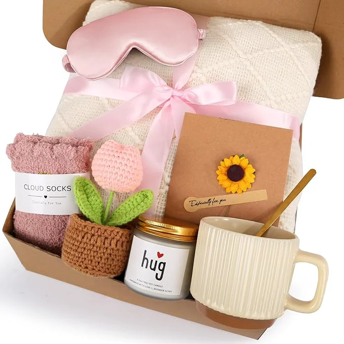 Classic Birthday gift basket for ladies self-care gifts recovery care sets Solid