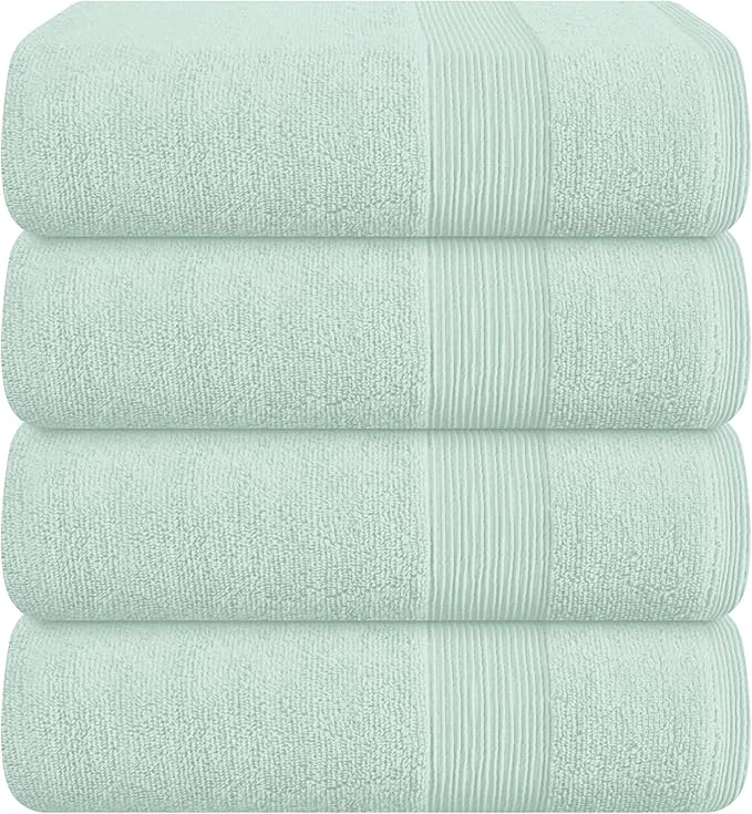 Authentic Belizzi Home 4 Pack Bath Towel Set 27×54 Ring Spun Cotton Ultra Soft Versatile
