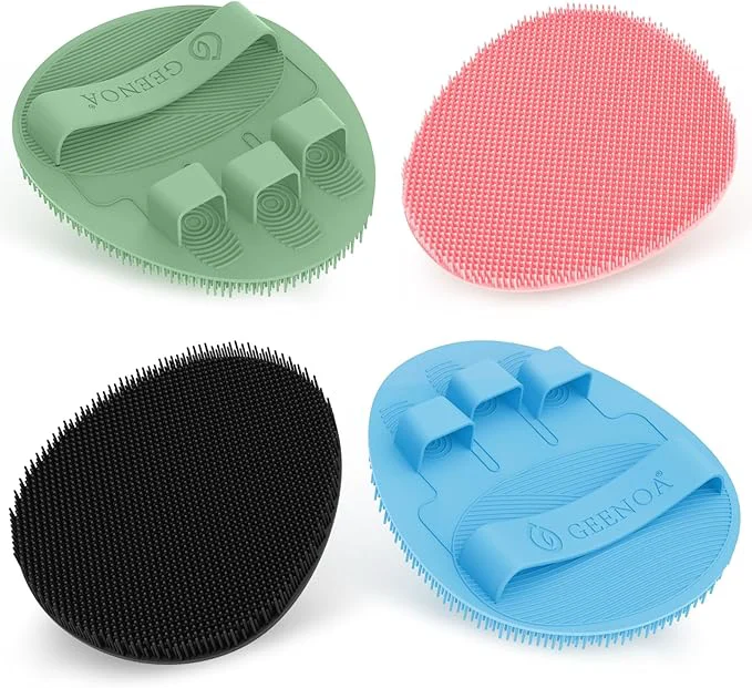 Refined New Silicone Body Scrubber 4PCS 360° Anti-Slip Enlarged Exfoliating Bath Innovative