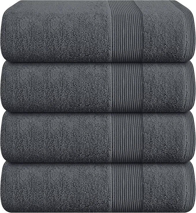 Convenient Belizzi Home 4 Pack Bath Towel Set 27×54 Ring Spun Cotton Ultra Soft Crafted
