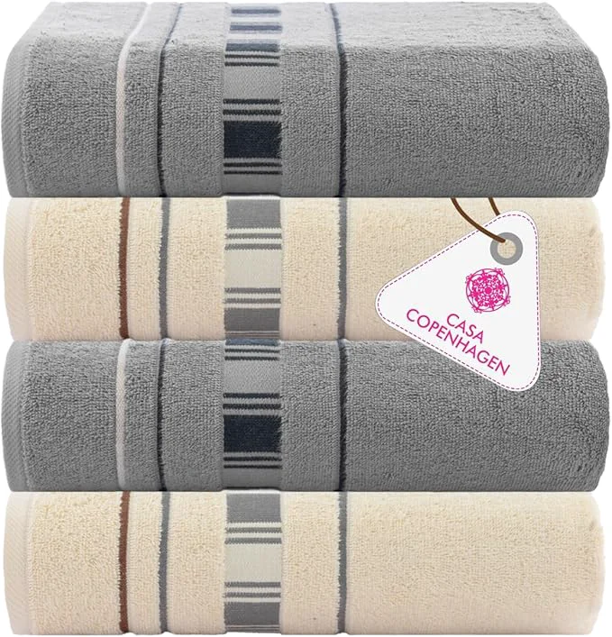 Trusted CASA COPENHAGEN X Line 4Pcs Egyptian Cotton Designer Hand Towels Gift Set- Elegant