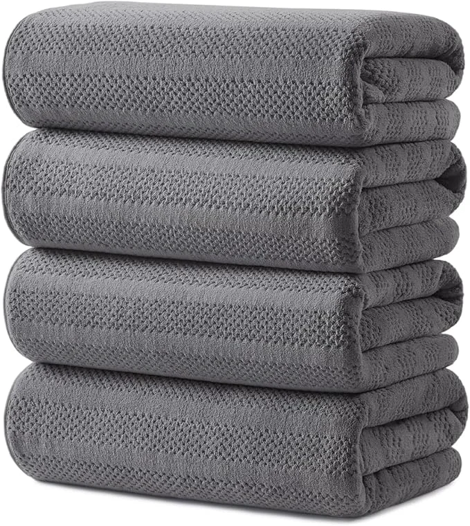 Original ecolook 4 Pack Microfiber Bath Towels 31 x 63 inches Extra Large Bath Towel Set World-Class