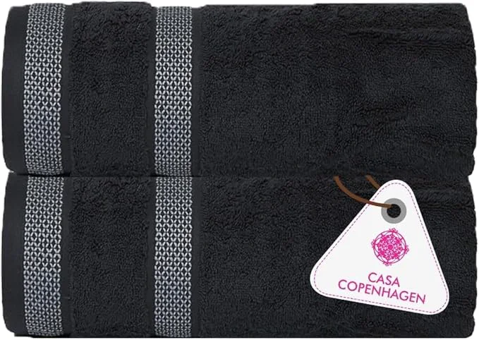 Breathable CASA COPENHAGEN Solitaire 2Pcs Egyptian Cotton Large Designer Bathsheet Responsible