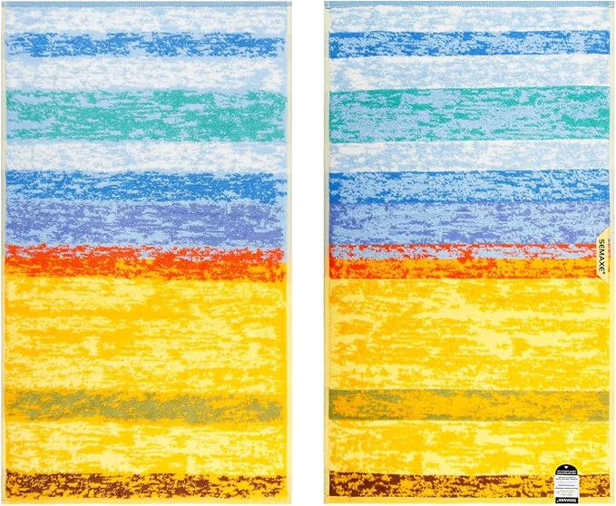 Modern SEMAXE Colorful Striped Bath Towel Cotton Bath Towel Sophisticated