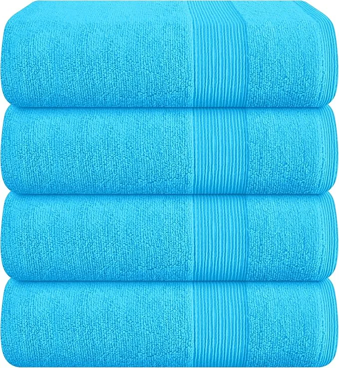 Reusable Belizzi Home 4 Pack Bath Towel Set 27×54 Ring Spun Cotton Ultra Soft Relaxed