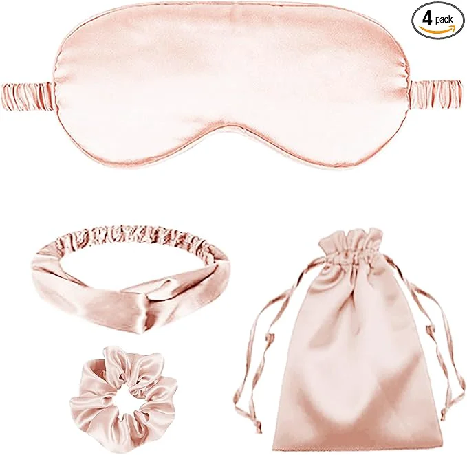 Consistent 4Pcs Silk Sleep Masks Satin Eye Mask Silky Eyes Cover Blindfold Eyeshade High-Performance