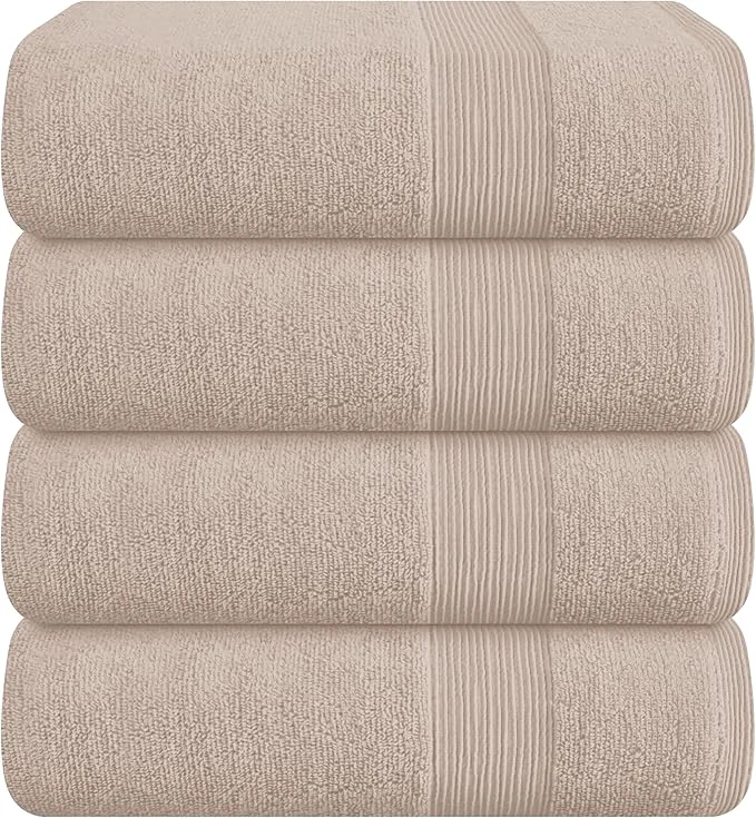 High-Performance Belizzi Home 4 Pack Bath Towel Set 27×54 Ring Spun Cotton Ultra Soft Minimalist