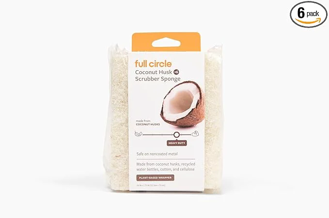 Excellent Full Circle Coconut Scrubber Sponges Plant-Based Sponges Made Reusable