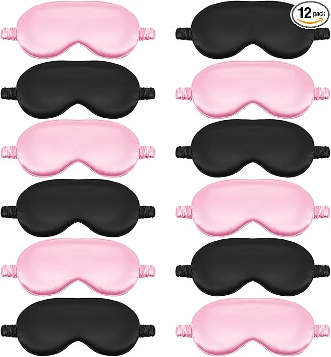 Fashionable Cutecrop 12 Pcs Silk Sleep Masks Soft Satin Eye Masks Durable