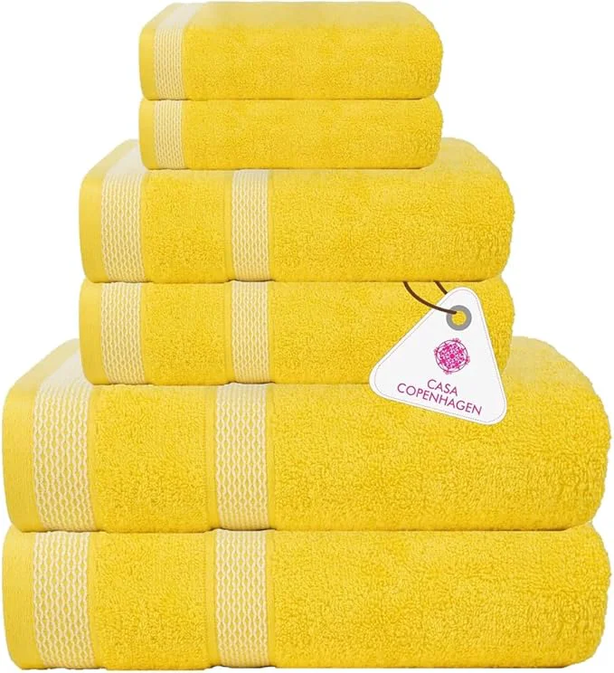 Smooth CASA COPENHAGEN Solitaire 6Pcs Egyptian Cotton Large Designer Towels Gift Authentic