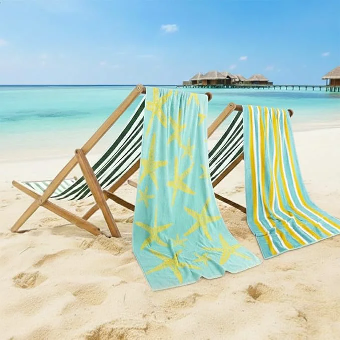 Eco-Friendly CASA COPENHAGEN Miami Towel 2Pcs Starfish Teal Functional