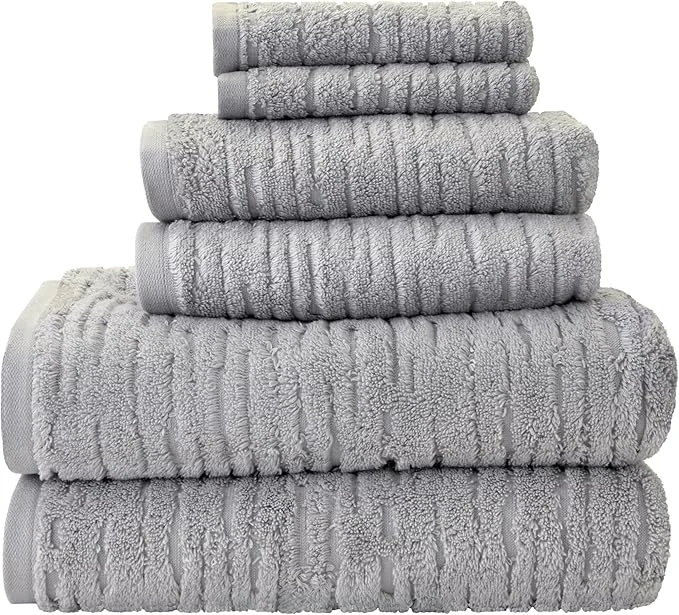 Green SKL Home CloudSoft Cotton Luxury 6-Piece Towel Set 600 GSM Ultra Plush Recyclable