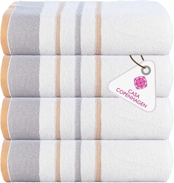Pure CASA COPENHAGEN White Bay 4Pcs Egyptian Cotton Designer Hand Towels Gift Optimized