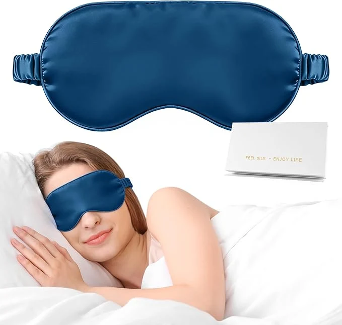 Breathable Silk Sleep Mask Eye Mask for Sleep Women Men Mulberry Sleeping Mask Refined