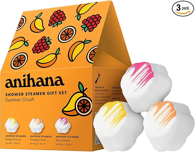 Elite ANIHANA Shower Steamers Summer Crush 3 Pack Gift Set Paraben Mango Recyclable