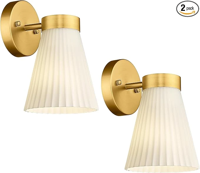 Fashionable Gold Wall Sconces Set of Two HWH Modern Bathroom Vanity Sconce Wall Lighting Classic