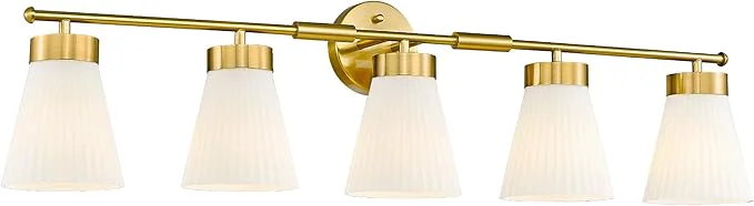 Fast Bathroom Light Fixture HWH 5-Light Bathroom Vanity Light Brushed Gold Vanity Top-Quality