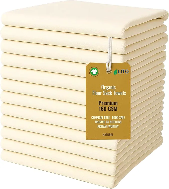 Flexible Flour Sack Towels Tea Towel for Crafts Kitchen Dish Cotton Blank Towel for Dependable