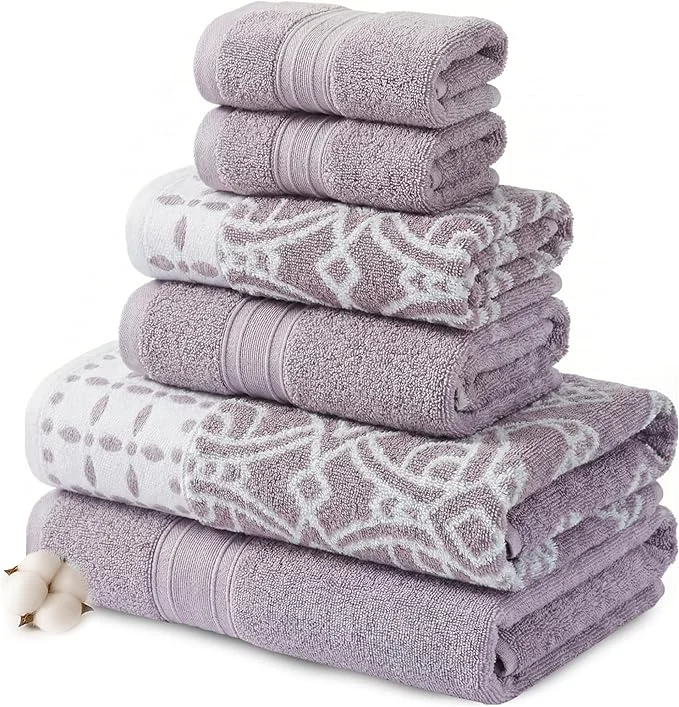 Carefully Designed Modern Threads Monroe 6-Piece Cotton Towel Set – Reversible Yarn Dyed Quality