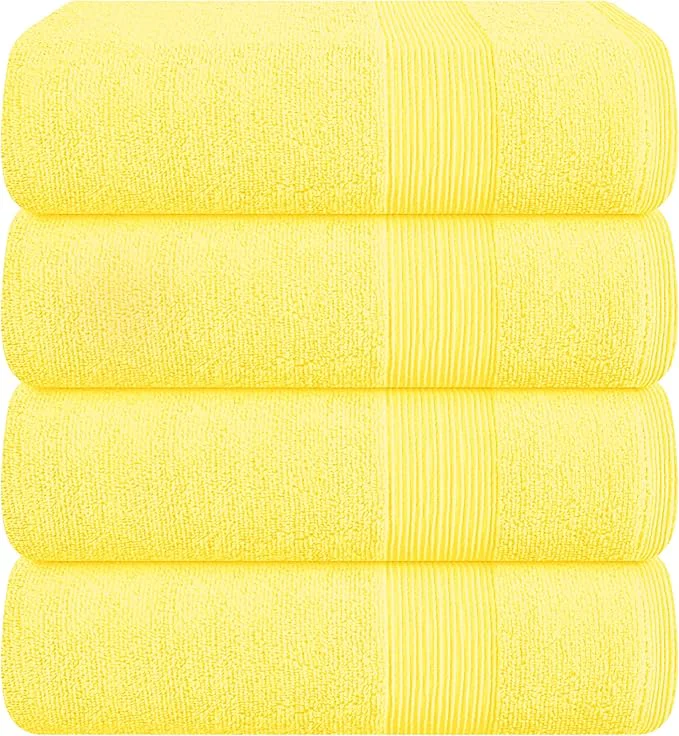 High-Performance Belizzi Home 4 Pack Bath Towel Set 27×54 Ring Spun Cotton Ultra Soft Contemporary