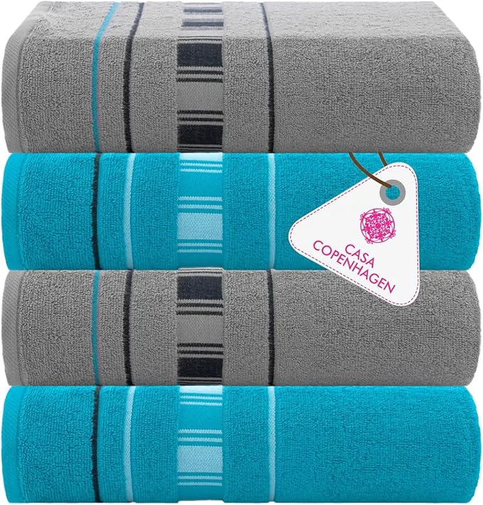 Official CASA COPENHAGEN X Line 4Pcs Egyptian Cotton Designer Hand Towels Gift Set- Eco-Friendly