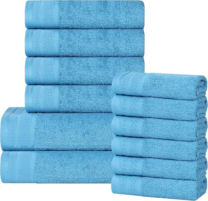 Proven Superior Honeycomb Cotton 500 GSM 12 Piece Bath Towel Set 6 Washcloths Breathable