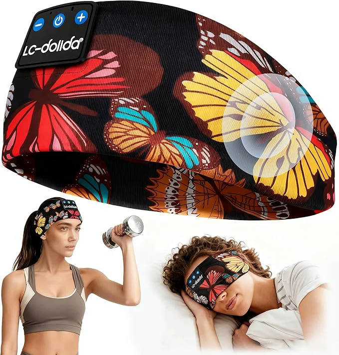 Elegant LC-dolida Sleep Headphones Headband Bluetooth 5.4 Sports Headband Earphones Specialty