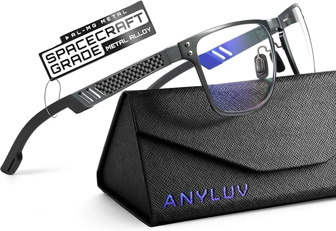 Original ANYLUV Blue Light Blocking Glasses Men Computer Gaming Glasses Lightweight Top-Quality
