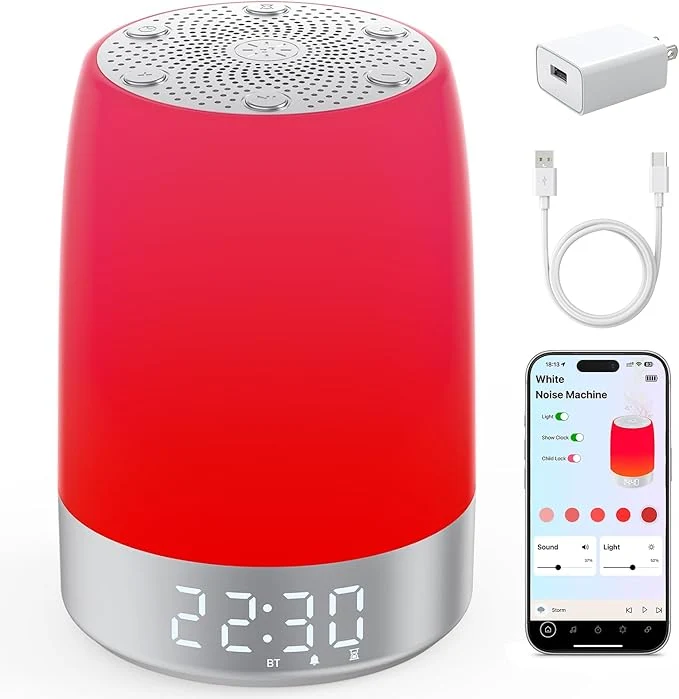 Prestigious Smart Red Light Therapy Lamp Sleep Sound Machine Organic