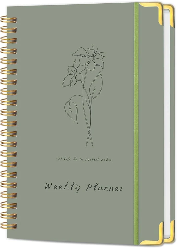 Carefully Designed Undated Weekly Planner with Metal Corner Hardcover Notebook A5 Size Journal User-Friendly