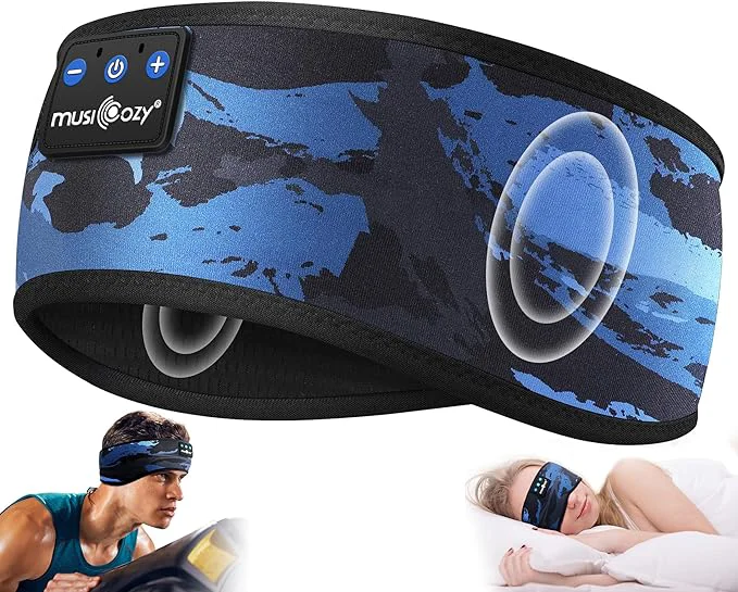 Relaxed MUSICOZY Bluetooth 5.4 Sleep Headband Headphones Wireless Sweatproof Earbuds Authentic