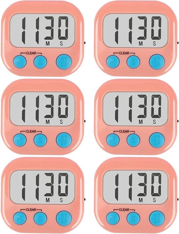 Superior 6 Pack Kitchen Timers Loud Ring Digital Timers Flexible