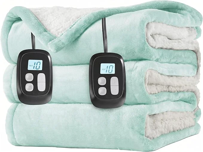 Durable LaffyLo Electric Heated Blanket King Size 90 x 100 Dual Control Fast Heating Elegant
