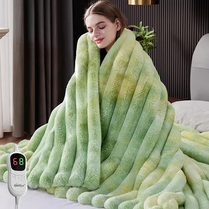 Pure Heated Throw Blanket Faux Fur Cozy Heating Blanket Effective