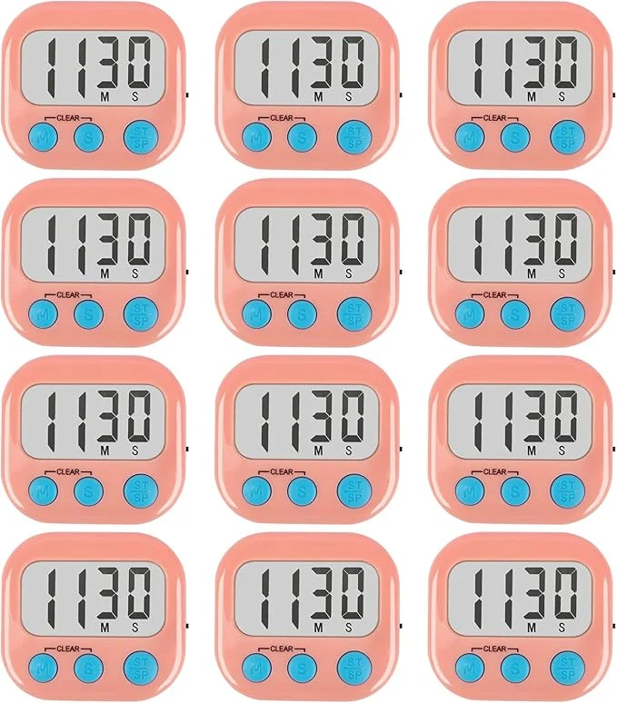 Elegant 12 Pack Digital Kitchen Timers for Cooking Magnetic Timer for Cooking Loud Crafted