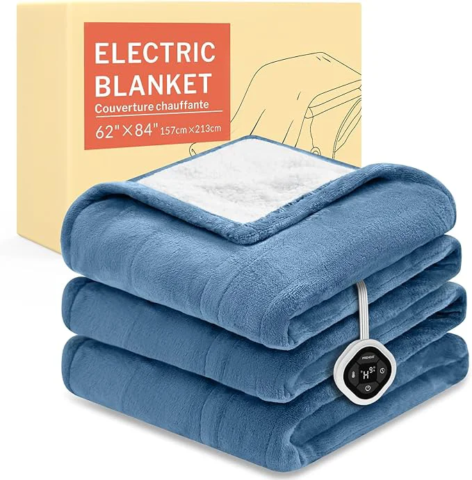Innovative HOMLYNS LuxeHeat Heated Blanket Electric Blanket Twin Size Soft Flannel Sherpa Unique