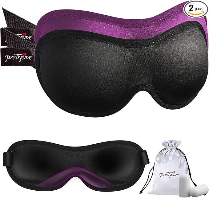 Advanced PrettyCare Eye Mask for Sleeping 2 Pack Sleep Masks for Women Men 3D High-End