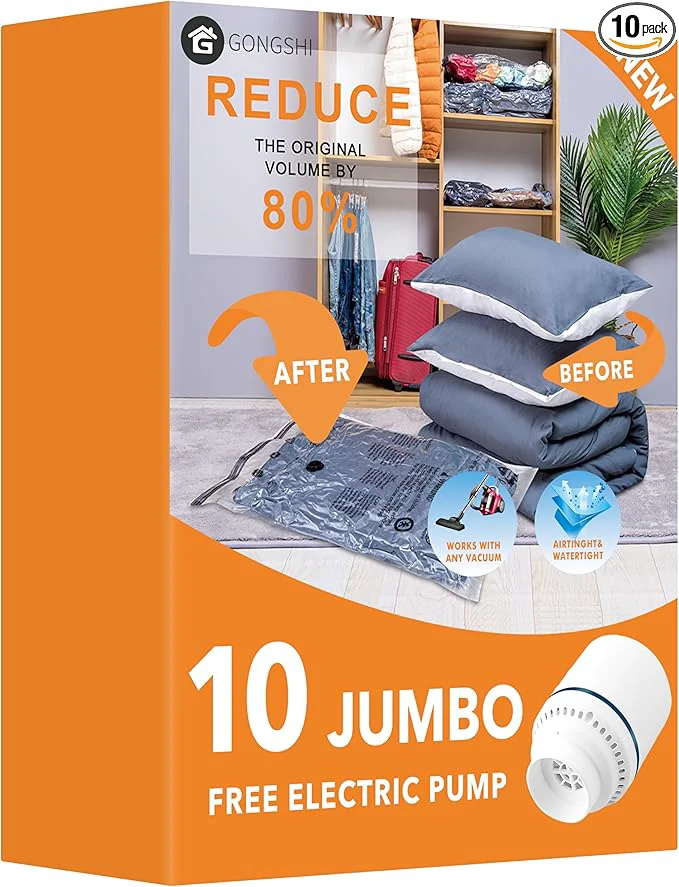 Unique GONGSHI Vacuum Seal Bags for Clothing Travel Home Storage Travel Vacuum Bags Excellent