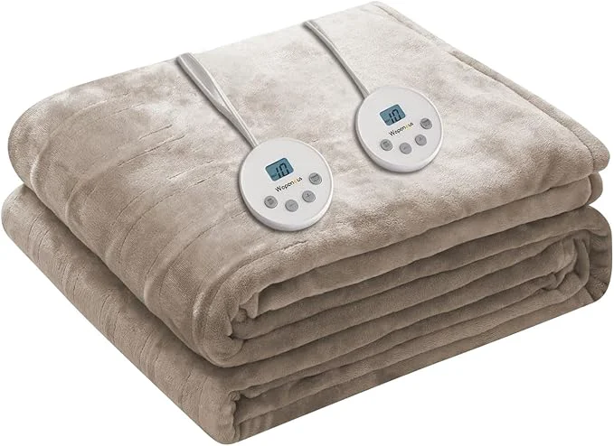 Safe Wapaneus Heated Blanket Electric Queen Size 84 x90 -Dual Control Next-Generation