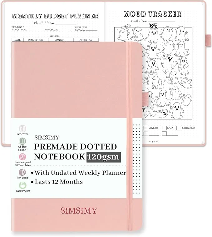 Top-Quality Premade Bullet Dotted Journal Notebook Pre-made Dot Grid Journaling Reliable