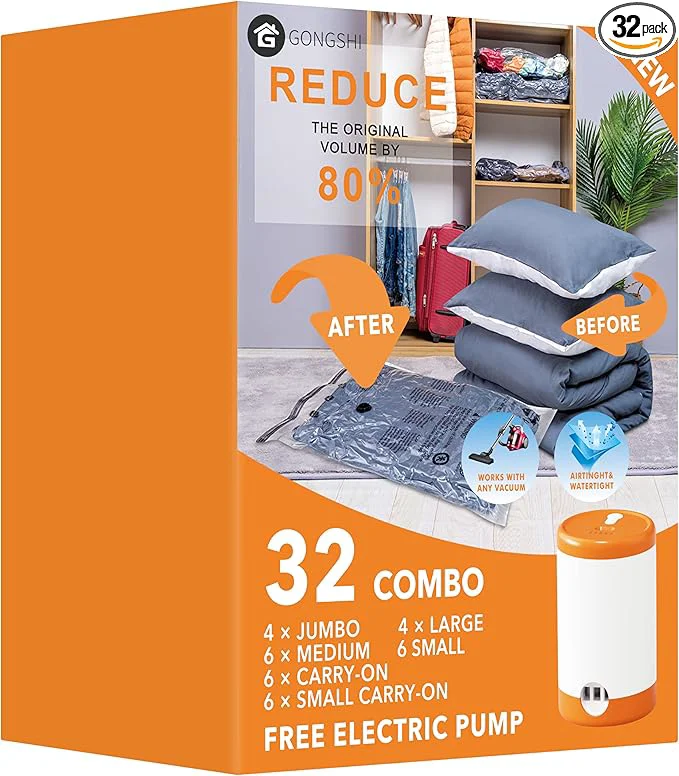 Trendy GONGSHI Vacuum Seal Bags for Clothing Travel Home Storage Travel Vacuum Bags Authentic