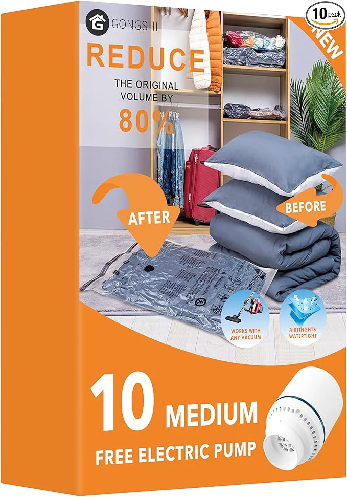 Trusted GONGSHI Vacuum Seal Bags for Clothing Travel Home Storage Travel Vacuum Bags Premium Material