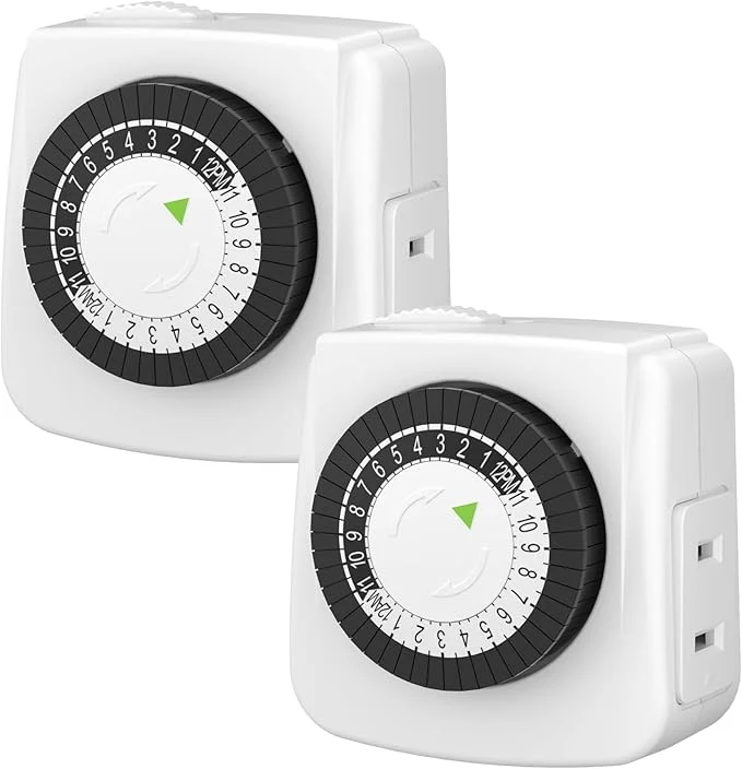 Casual BN-LINK Indoor Timers Plug Mechanical 2 Prong 24-Hour Mini Lamp Timers 2 Pack High-End