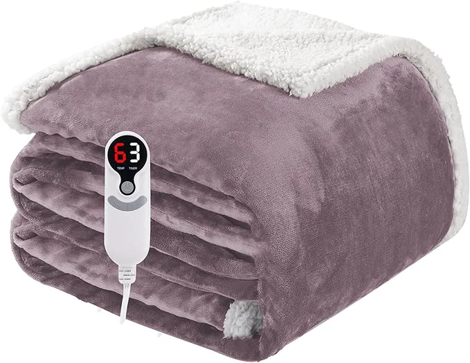 Effective Electric Heated Blanket Twin Size 62 x84 Soft Flannel Fast